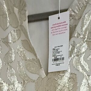 Lilly Pulitzer Gold and Cream Dress top-stunning. Size s. Was 198 NWT